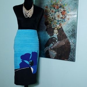 New York & Company Midi Straight Line Skirt